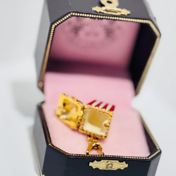 Y2K Juicy Couture Gold and Red Popcorn Charm Charm